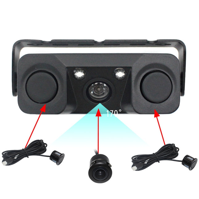 3-in-1 Car Reversing Camera & Parking Sensor System with Monitor – product detail