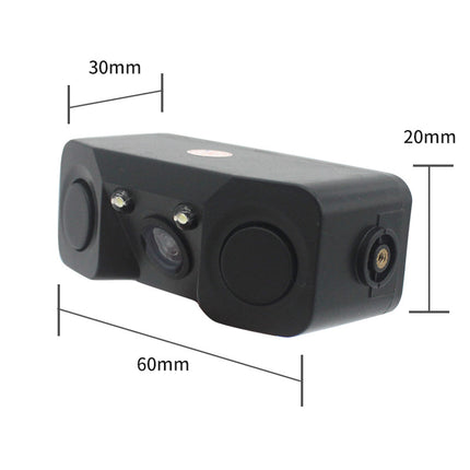 3-in-1 Car Reversing Camera & Parking Sensor System with Monitor - License Plate Frame Mount, Waterproof & Night Vision(black)