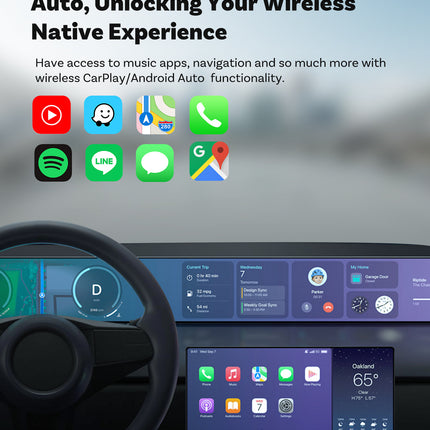 Mini 2-in-1 Wireless CarPlay & Android Auto Adapter - 5GHz WiFi 6, Bluetooth 5.4, Plug & Play Dongle(black)