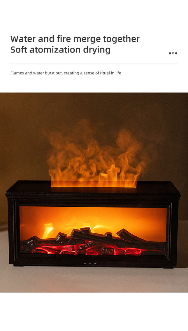 Fireplace Flame Effect Aroma Diffuser & Humidifier with 7-Colour Light Timer & Remote Control(black) – product detail