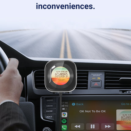 Wireless CarPlay Adapter with 1.6" Multi-Functional Screen, Car Diffuser & 360 Vent Clip(silver)