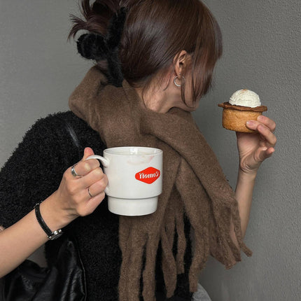 2pc Luxuriously Soft Winter Scarf with Tassel Fringe – product detail