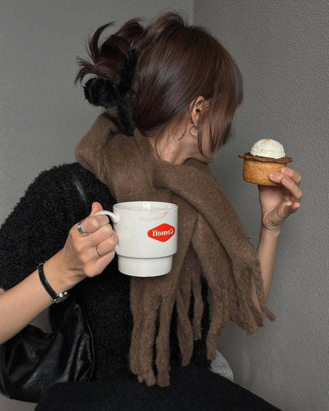 2pc Luxuriously Soft Winter Scarf with Tassel Fringe – product detail