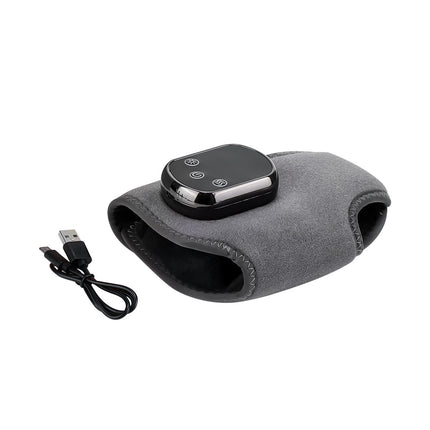 Rechargeable Electric Heating Ankle Brace with Vibration Massage - 5 Heat Levels & 3 Massage Modes(Grey)