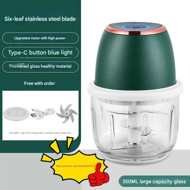Electric Mini Garlic Chopper with Glass Bowl