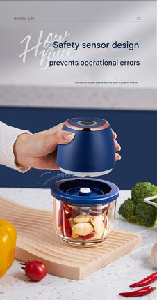 Electric Mini Garlic Chopper with Glass Bowl – surface and form