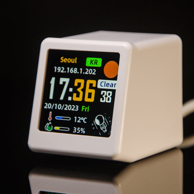 2pc Mini Smart Wi-Fi Weather Station Clock