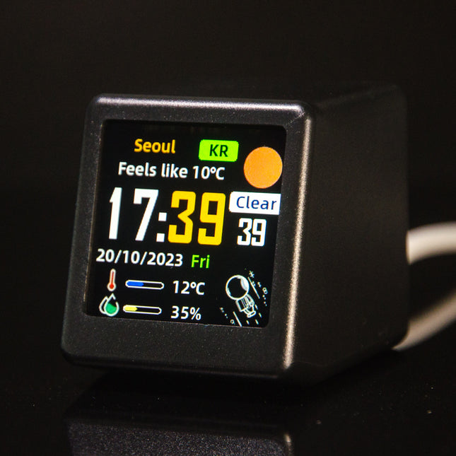 2pc Mini Smart Wi-Fi Weather Station Clock