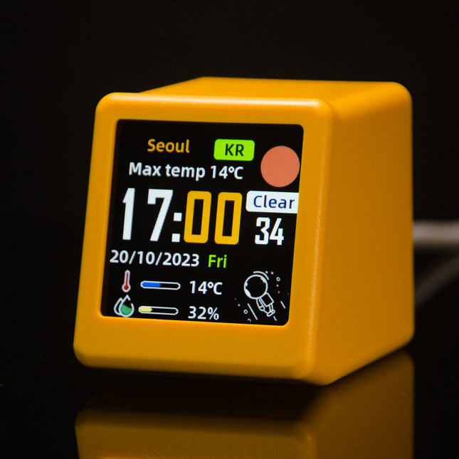 2pc Mini Smart Wi-Fi Weather Station Clock