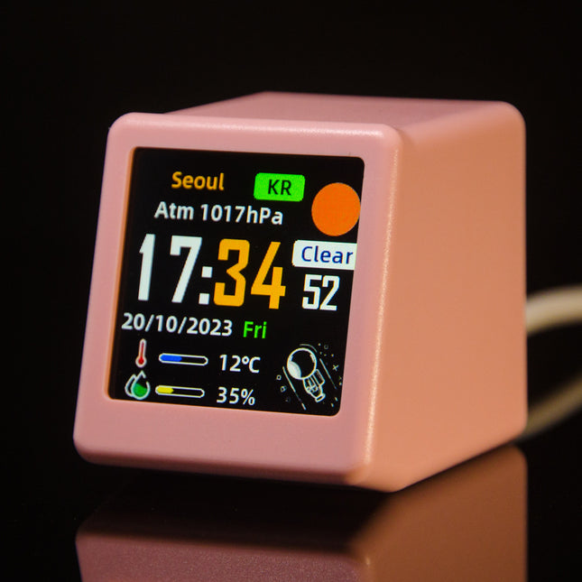 2pc Mini Smart Wi-Fi Weather Station Clock