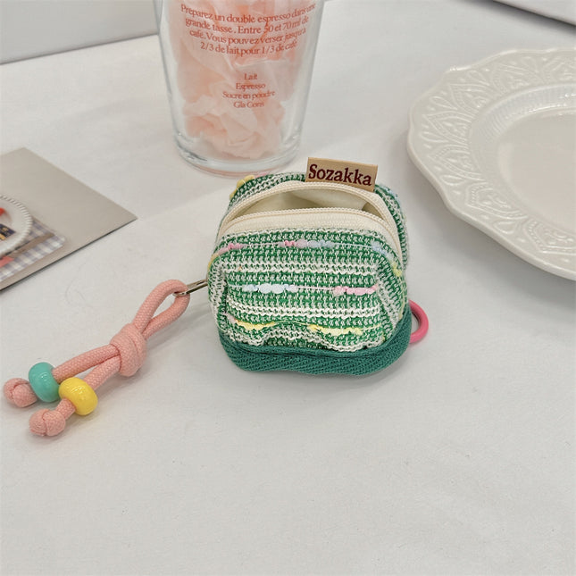 3pc Chic Woven Mini Backpack Pouch