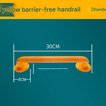 2pc Heavy-Duty Anti-Slip Safety Grab Bar with Luminous Rings - Stainless Steel Core Bathroom Handrail(yellow 30cm)