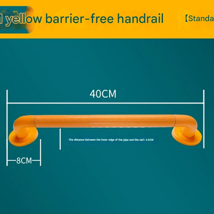 2pc Heavy-Duty Anti-Slip Safety Grab Bar with Luminous Rings - Stainless Steel Core Bathroom Handrail(yellow 40cm)