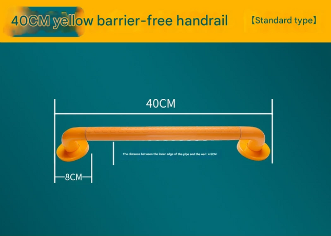 2pc Heavy-Duty Anti-Slip Safety Grab Bar with Luminous Rings