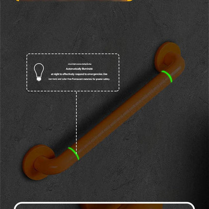 2pc Heavy-Duty Anti-Slip Safety Grab Bar with Luminous Rings - Stainless Steel Core Bathroom Handrail(yellow 40cm)