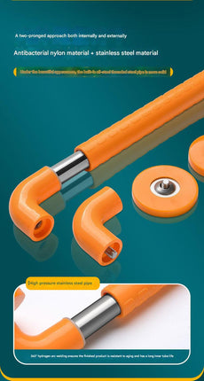 2pc Heavy-Duty Anti-Slip Safety Grab Bar with Luminous Rings - Stainless Steel Core Bathroom Handrail(yellow 40cm)