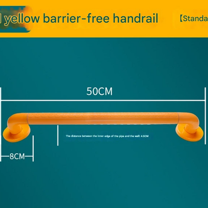 2pc Heavy-Duty Anti-Slip Safety Grab Bar with Luminous Rings - Stainless Steel Core Bathroom Handrail(yellow 50cm)