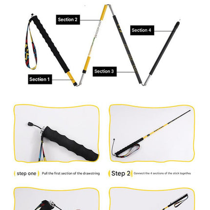 Ultralight Carbon Fiber Foldable Trail Running & Hiking Pole(yellow  Recommended height range 155-165cm)