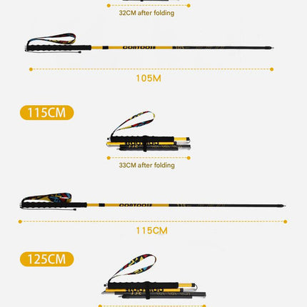 Ultralight Carbon Fiber Foldable Trail Running & Hiking Pole(blue  Recommended height range 165-175cm)