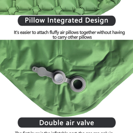 2pc Ultralight Inflatable Camping Sleeping Mat with Integrated Pillow - Waterproof 40D Nylon TPU(Orange)