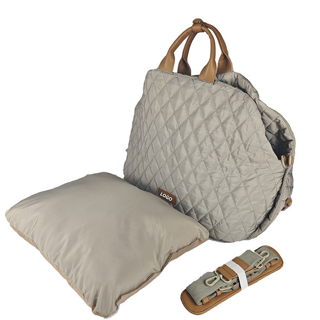 Luxury Quilted 2-in-1 Pet Travel Carrier & Car Booster Seat for Small Dogs(beige) V888-ELOSUNG35946