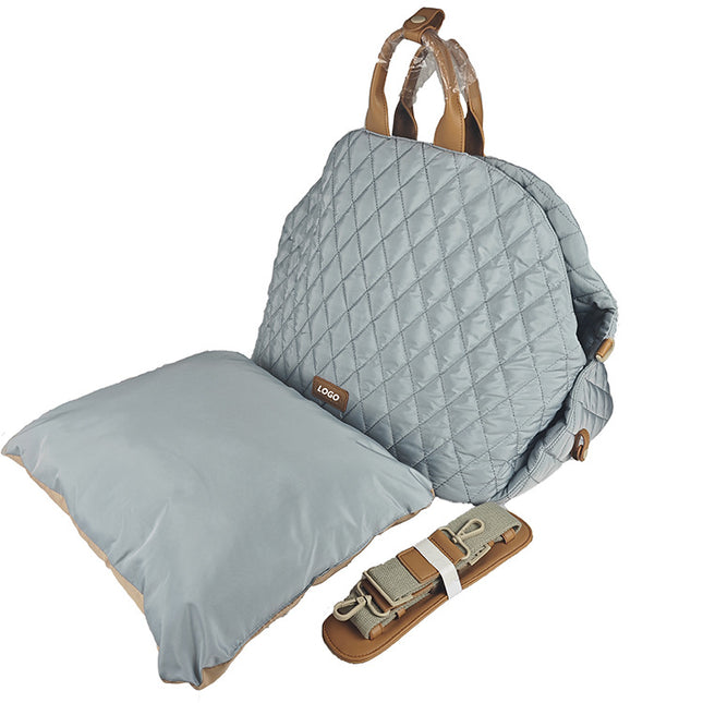 Luxury Quilted 2-in-1 Pet Travel Carrier & Car Booster Seat for Small Dogs(Blue-gray) V888-ELOSUNG35947