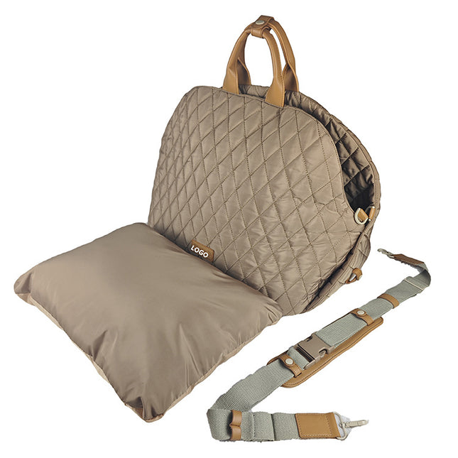 Luxury Quilted 2-in-1 Pet Travel Carrier & Car Booster Seat for Small Dogs(Camel) V888-ELOSUNG35950
