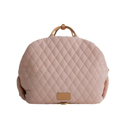Luxury Quilted 2-in-1 Pet Travel Carrier & Car Booster Seat for Small Dogs(Camel)