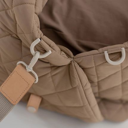 Luxury Quilted 2-in-1 Pet Travel Carrier & Car Booster Seat for Small Dogs(Camel)