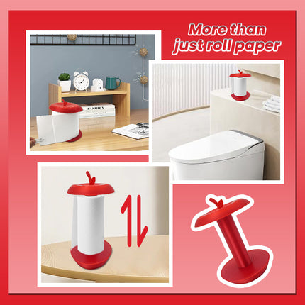 Apple-Shaped Adjustable Tissue Roll Holder - Fun & Practical Desktop Paper Towel Stand(red)