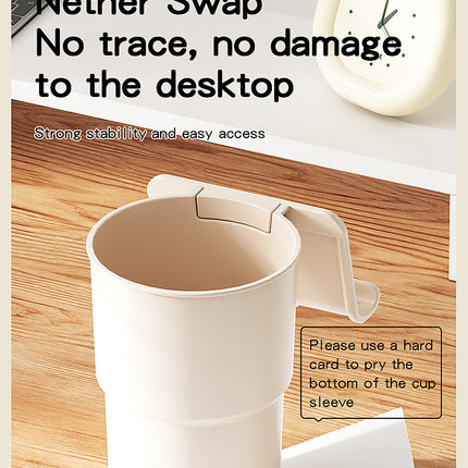 Multi-Purpose Anti-Spill Cup Holder with Suction Base & Detachable Phone Stand(black)