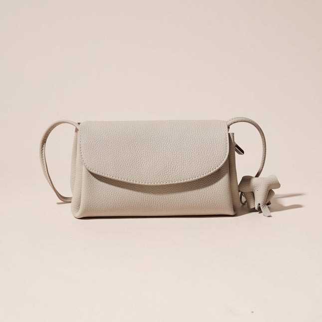 Genuine Leather Flap Crossbody Bag with Elephant Charm