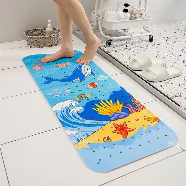 Non-Slip PVC Bath & Shower Mat with Suction Cups and Drainage Holes