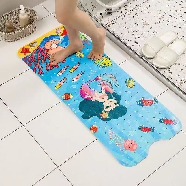 Non-Slip PVC Bath & Shower Mat with Suction Cups and Drainage Holes