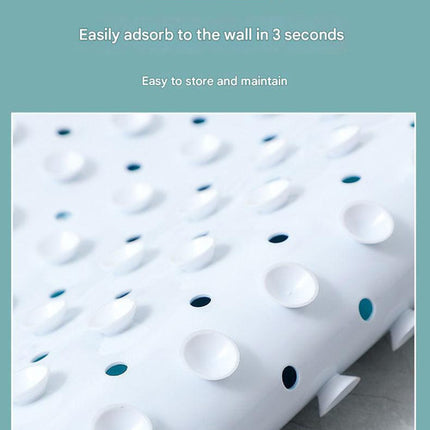 Non-Slip PVC Bath & Shower Mat with Suction Cups and Drainage Holes - Cartoon Ocean Theme(Dark-haired Mermaid)