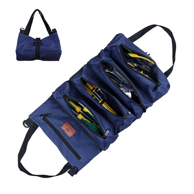 Heavy-Duty Canvas Tool Roll Up Bag & Organizer Tote