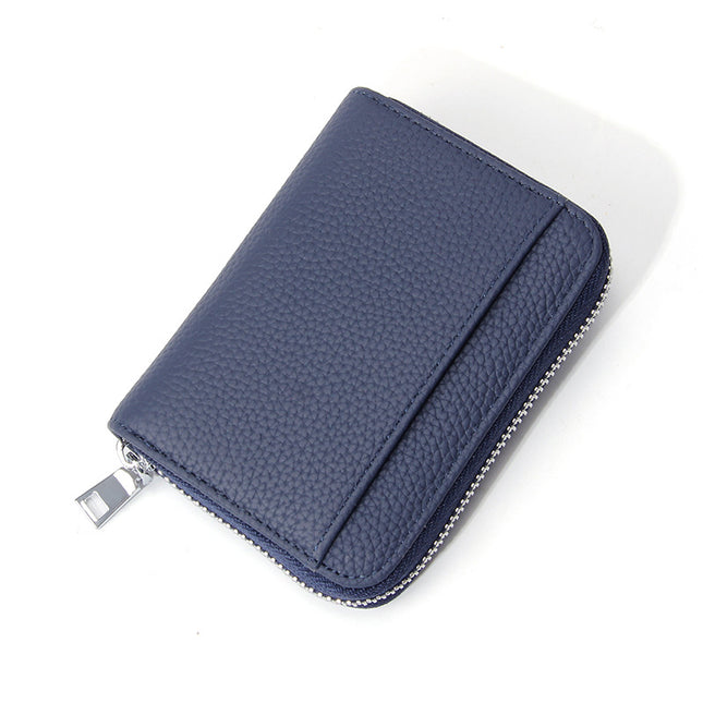 Genuine Leather RFID Blocking Accordion Card Holder & Coin Purse