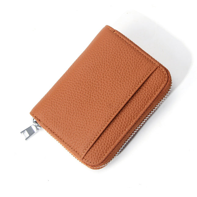 Genuine Leather RFID Blocking Accordion Card Holder & Coin Purse