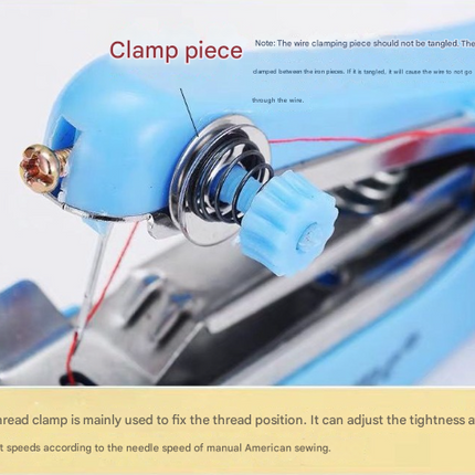 2 Pcs White Portable Mini Handheld Sewing Machine - Manual Stitching Tool for Quick Fabric Repairs