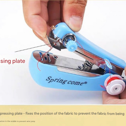 2 Pcs White Portable Mini Handheld Sewing Machine - Manual Stitching Tool for Quick Fabric Repairs