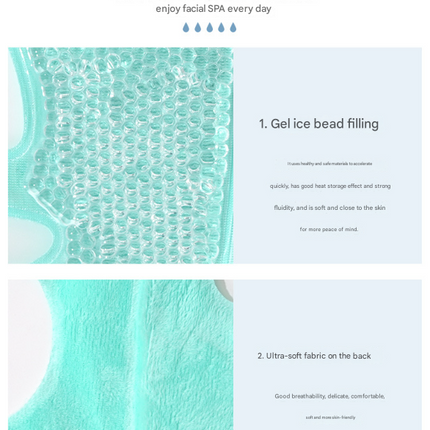 Grey Reusable Cooling Gel Bead Face Mask and Eye Mask Set - Soothing Therapy for Puffy Eyes, Headaches and Facial Relaxation