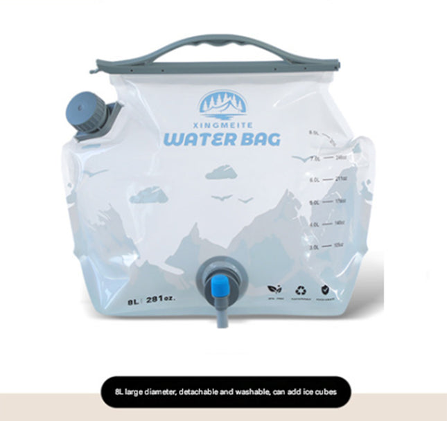 1 Piece Grey 8L Foldable Water Bag