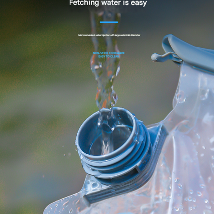 1 Piece Grey 8L Foldable Water Bag - Large Capacity Portable Water Carrier with Spigot for Camping & Outdoors
