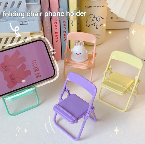 Color Mixing Adorable Mini Folding Chair Phone Stand