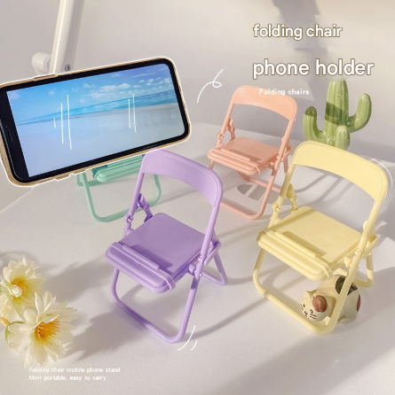 Color Mixing Adorable Mini Folding Chair Phone Stand – product detail