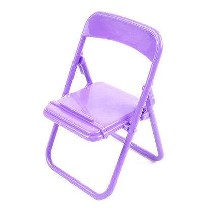 Color Mixing Adorable Mini Folding Chair Phone Stand - 4 Pack Cute Desktop Holder for Hands-Free Viewing