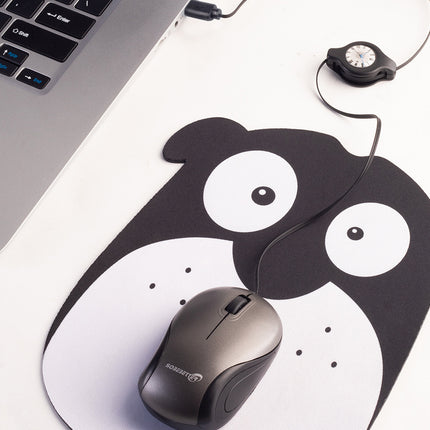 Grey and Black Portable Mini USB-C Mouse with Retractable Cable - Silent Click Travel Mouse for Laptop, MacBook, Tablet