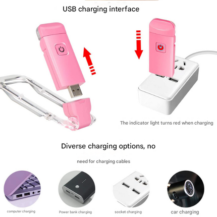 2 Pcs White USB Rechargeable Clip-on LED Book Light - 3 Color Modes & Dimmable Brightness for Eye-Caring Reading