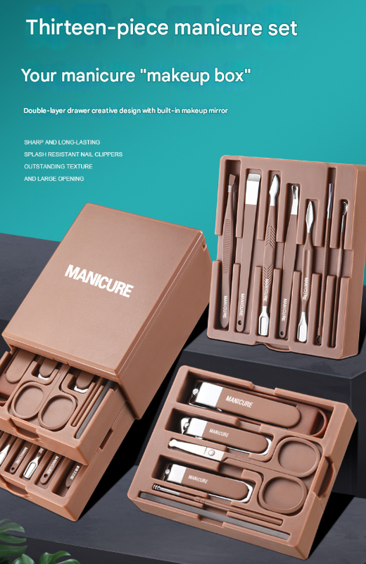 Green Premium 13-in-1 Manicure & Grooming Kit – product detail