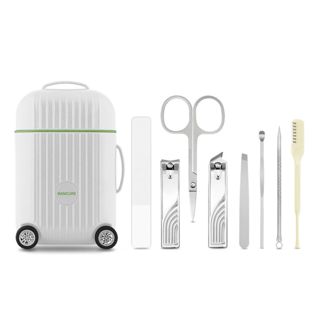 White Mini Suitcase Manicure Set